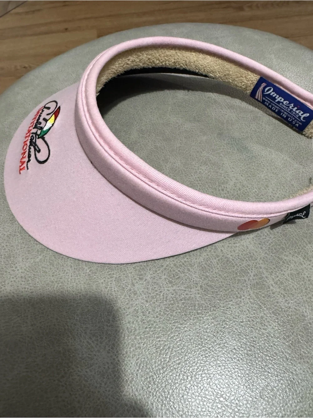 Arnold Palmer Pink Embroidered Visor - Imperial